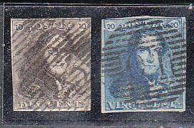 (Belgie_stamp_0001a, 2b(1) Бельгия №1а, 2b