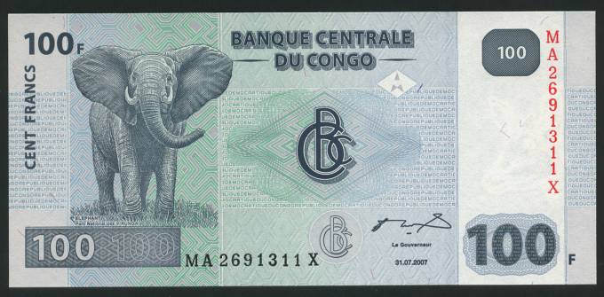 (Bank_Afriсa_031) Банкнота CONCO(Конго) - 10 Francs 2007 г (UNC)