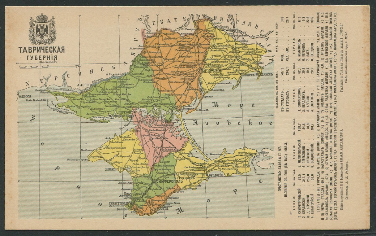 Карта таврической губернии российской империи
