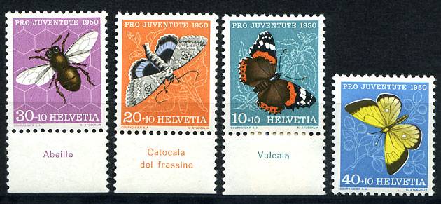 (Helvetia_551-54(1) Бабочки. Каталог №551-554