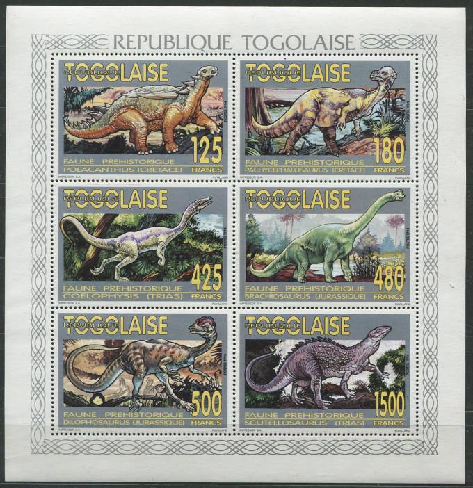 (Dinozavr_nabor_229(1) Набор марок Динозавры. Togolaise