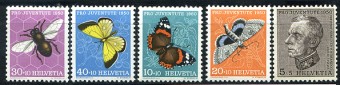 (Helvetia_550-54(1) Бабочки. Каталог №550-554
