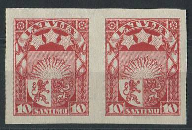 (StampLatvija_119(1) Кат. №119 ** б/з пара