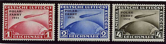 (PP_POL_01).Арктика.1932.Германия.Мих.№456-458(следы наклеек)