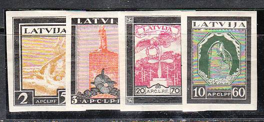 (Avia_stamp_Latv_053(1) Авиация Latvija Кат.№215-218B