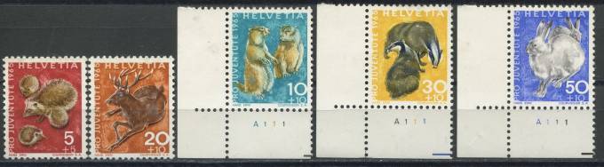 Швейцария - кат. Mich. №826-830