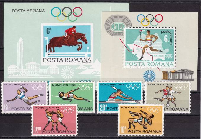 Румыния - кат. Mich. №3012-3017,BL93,BL94