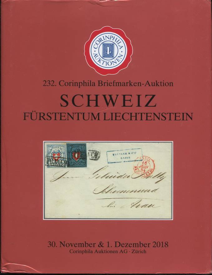 Cornphila - каталог аукциона - Швейцария и Лихтенштейн - 30 ноября - 1 декабря 2018