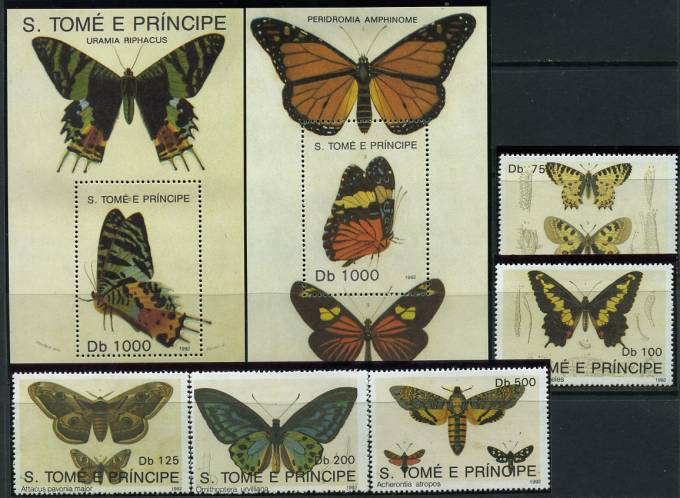 (S. Tome_Buterfly_003) 1385-1389.бл.1390-1391.Бабочки 