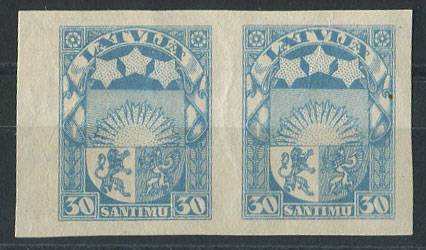 (StampLatvija_122(2) Кат. №122 ** б/з пара