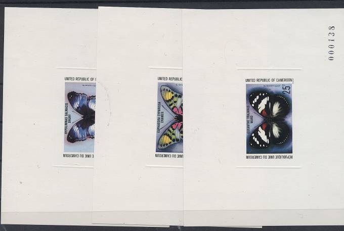 (Camerun_890-892luk(2) Люксы к маркам 890-892, ид.кач.**