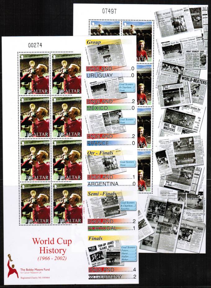 (Gibraltar_stamp_1006-09(3) Гибралтар кат. №№1006-1009 малые листы Бл. №50 **