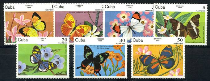 (Cuba_2821-27(1) Бабочки. Каталог №2821-2827