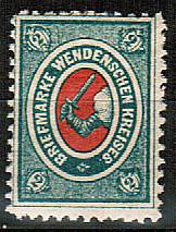 (Wenden_Stamps_14(2) Венден, кат. Шм. №14* НОВОДЕЛ