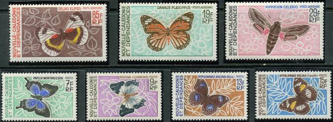 (Caledonie_Buterfly_002).Новая Каледония №438-444. Бабочки