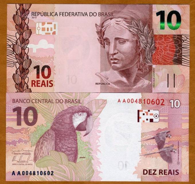 (Brasil_2010_N_10R) Бразилия. Brazil, 10 Reais, 2010 (2012), P-New, UNC