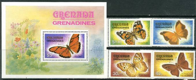 (Grenada_Buterfly_003)Гренада и Гренадин №490-493.бл.№63. Бабочки  