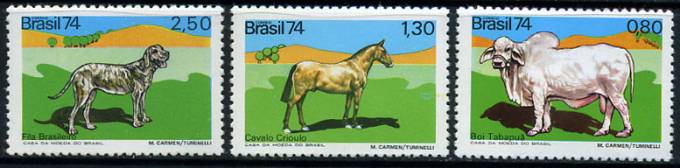 (Dogs stamp_114(1) Марки собаки №1459-61 Brazil 