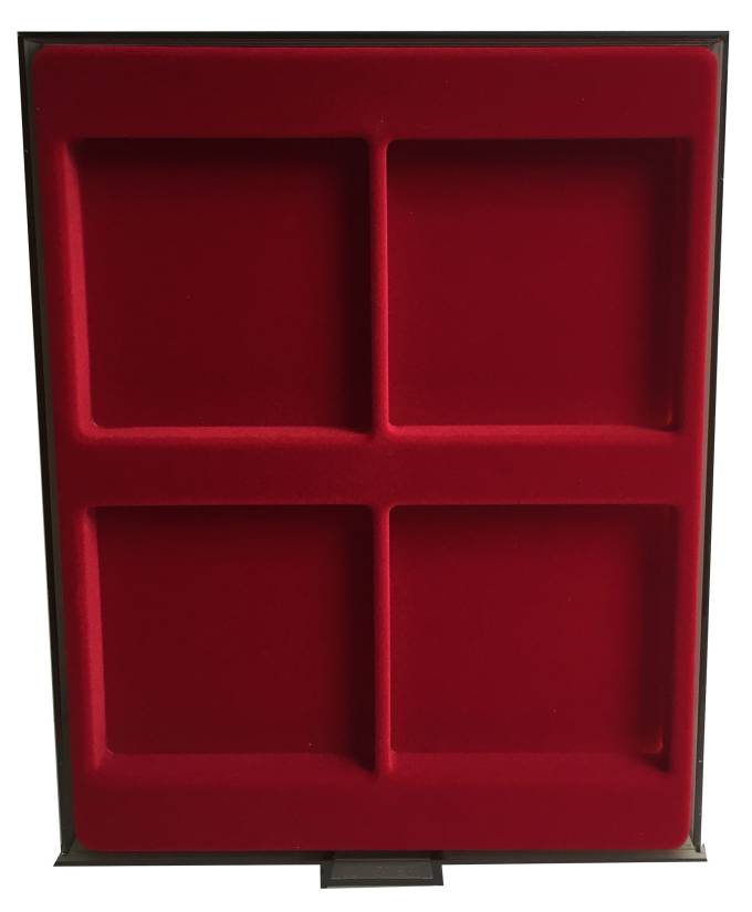(2854)Монетный бокс "d-box" Rauchglas (тёмно-красный) 100 х 100 мм  