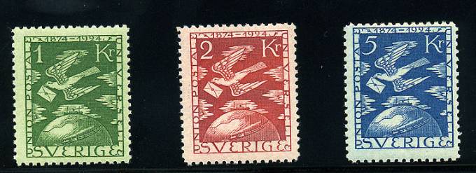 Швеция(PrvSweden_171-173) Швеция. Михель №№171-173 (**) идеальное кач.