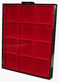 (2862) Монетный бокс "d-box" Rauchglas (тёмно-красный) 66 х 66 мм 