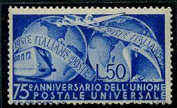 Италия(Italiane_train_772(1) Марки паровозы. Кат. №772**