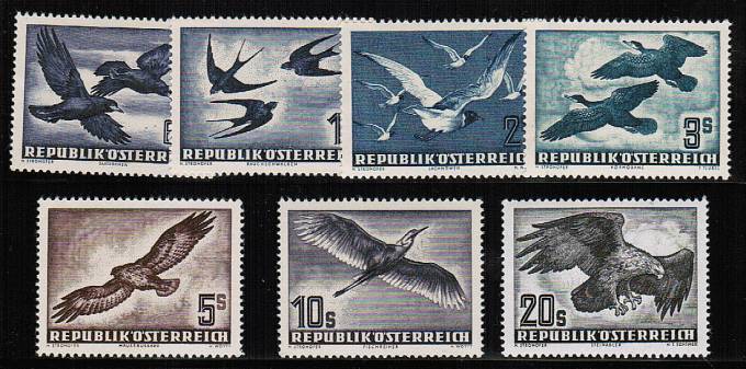 (Birds_Austria_955-56_968_984-87(1) Птицы. Австрия кат. №№955-956,968,984-987 ** (342 евро по кат.)