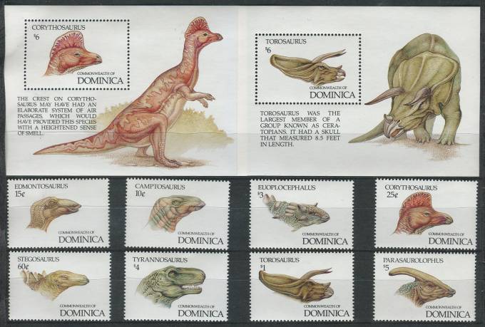 (Dinozavr_nabor_099(1) Набор марок Динозавры. Dominica, **