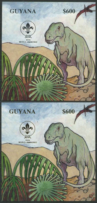 (Dinozavr_nabor_246(1) Набор марок Динозавры. Guyana