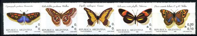 (Argentina_1777-81(1) Бабочки. Каталог №1777-1781