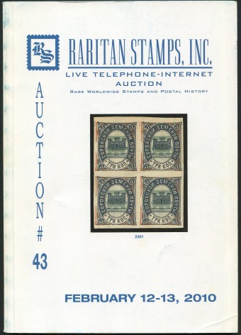 Raritan stamps - каталог аукциона - №43 - 12-13 февраля 2010