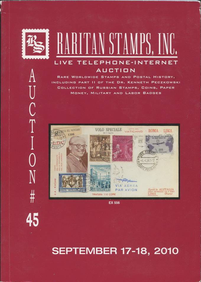 Raritan stamps - каталог аукциона - №45 - 17-18 сентября 2010